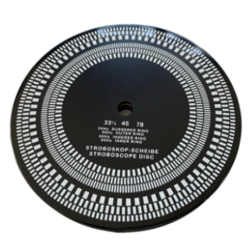 Record gripper with strobe disc