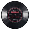 Tapis Record Music - noir, diamètre 60 cm