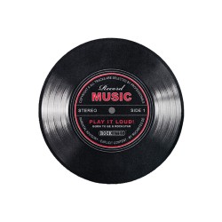 Tapijt Record Music - zwart diam 60 cm